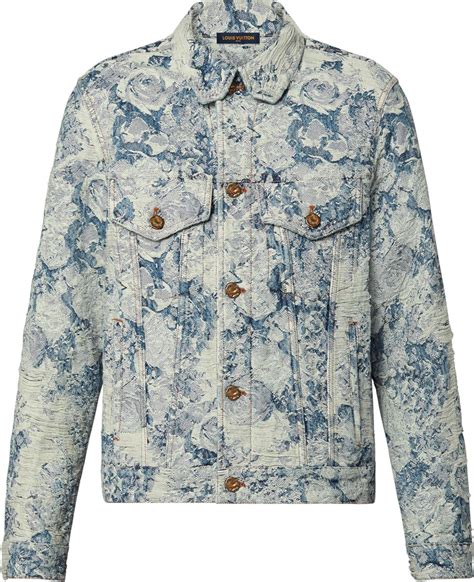 Louis Vuitton Blue Floral Tapestry Denim Jacket .